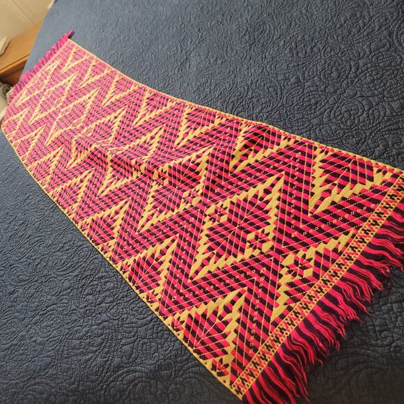 Handmade Multicolor Table Bed Console Dresser Runner Embroidery Geometric Linens - Picture 3 of 4